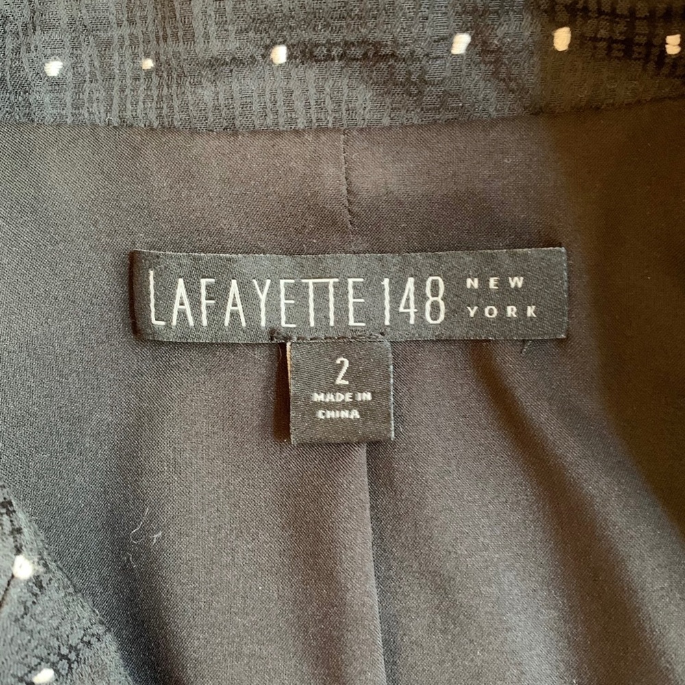 Lafeyette 148 New York Polka Dot Blazer Jacket Sz 2 - Picture 8 of 14